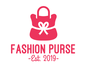 Ribbon Pink Purse  logo design