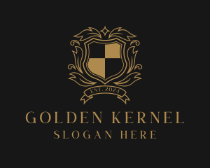 Golden Shield University logo design