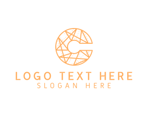  Geometric Stitch Letter C logo design