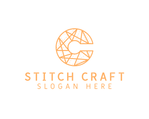  Geometric Stitch Letter C logo