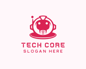 Robot Head Tech App logo design