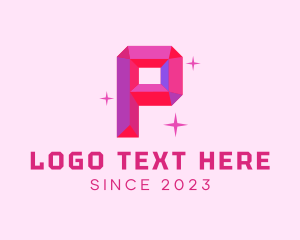 Shiny Gem Letter P logo