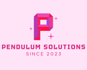 Shiny Gem Letter P logo design