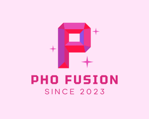 Shiny Gem Letter P logo design