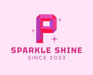 Shiny Gem Letter P logo