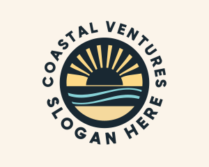 Coastal Sea Sunrise logo design