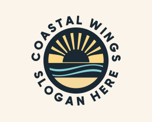 Coastal Sea Sunrise logo design