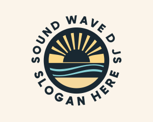 Coastal Sea Sunrise logo design