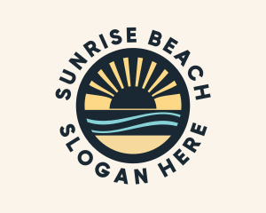 Coastal Sea Sunrise logo design