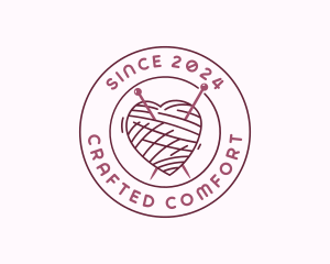 Crocheting Needle Heart logo