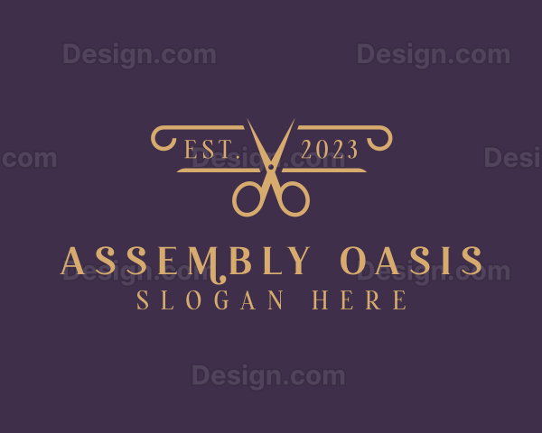 Elegant Scissors Salon Logo