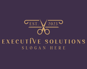 Elegant Scissors Salon Logo