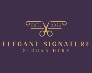 Elegant Scissors Salon logo design