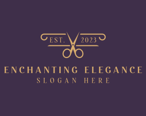 Elegant Scissors Salon logo design