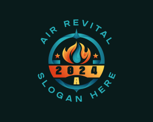 Heating Cooling HVAC logo design