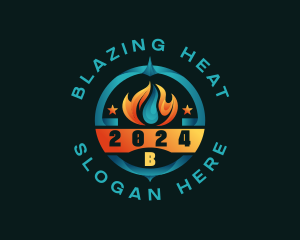 Heating Cooling HVAC logo design