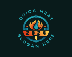 Heating Cooling HVAC logo design