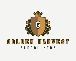 Gold Imperial Shield logo design