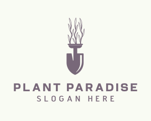 Gardener Trowel Plants logo design