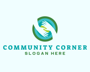 Globe Hand Community logo design