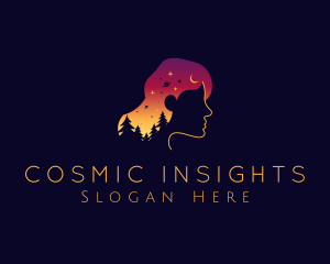 Cosmic Astronomy Woman logo design