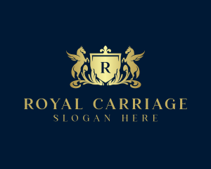 Royal Pegasus Ornament Shield logo design