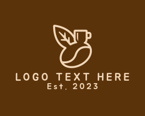 Organic Coffee Bean Leaf logo