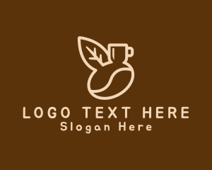 Organic Coffee Bean Leaf Logo