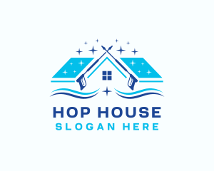 Pressure Wash House Caretaker logo design