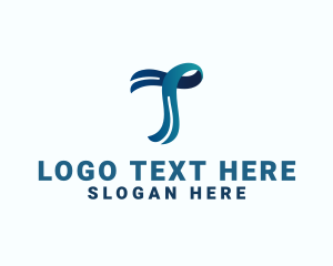 Business Ribbon Script Letter T logo