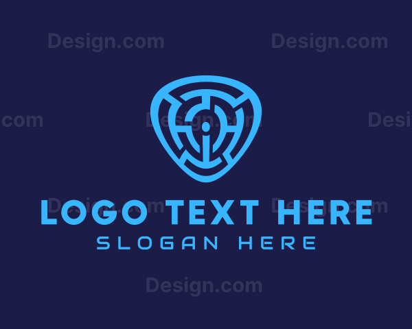 Blue Labyrinth Letter I Logo