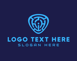 Blue Labyrinth Letter I logo