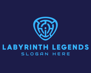 Blue Labyrinth Letter I logo