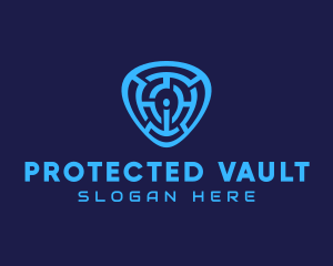 Blue Labyrinth Letter I logo