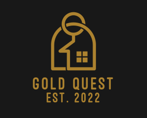 Gold Keychain House logo design