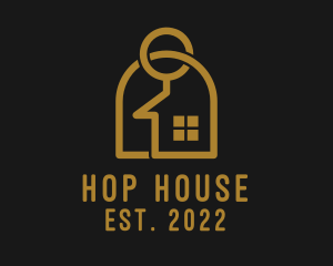 Gold Keychain House logo design