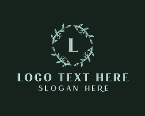 Floral Leaf Wreath logo