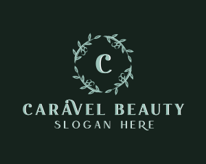 Floral Leaf Wreath logo design