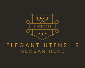 Kitchen Utensils Eatery logo design