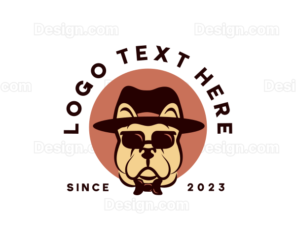 Bulldog Fedora Sunglasses Logo