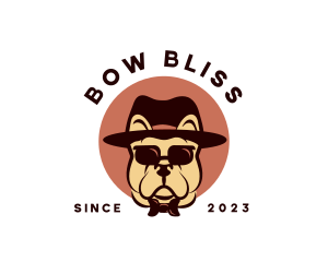 Bulldog Fedora Sunglasses logo design