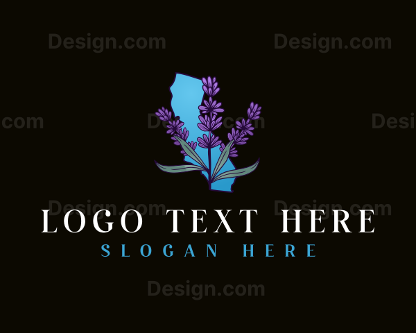 California Lavender Flower Logo