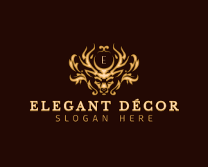 Elegant Deer Crest logo design