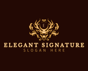 Elegant Deer Crest logo design