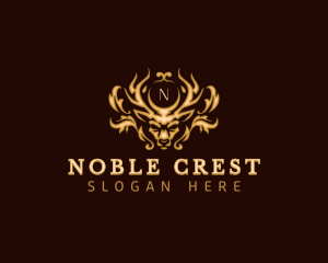 Elegant Deer Crest logo design