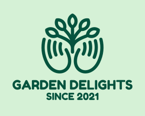 Gardener Hands Plant logo design