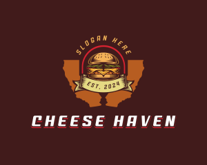 Cheeseburger Food Snack logo design