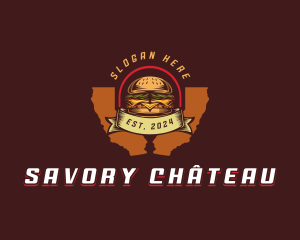 Cheeseburger Food Snack logo design