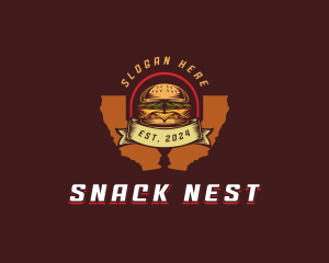 Cheeseburger Food Snack logo design