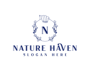 Nature Wreath Spa logo design